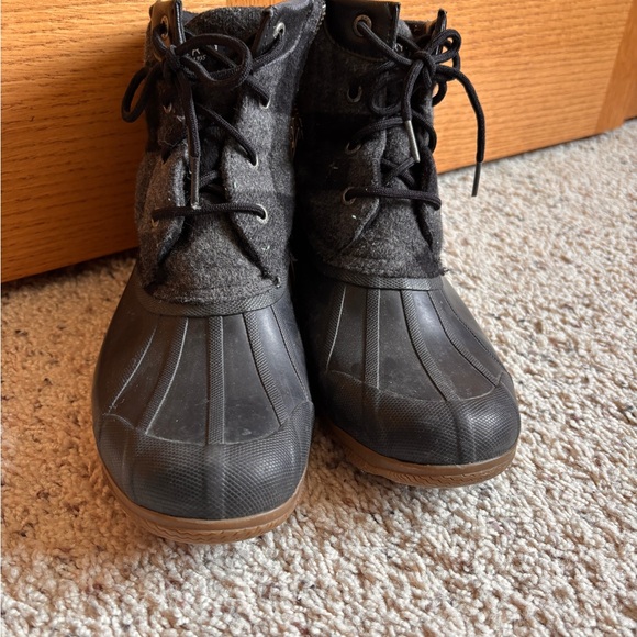 Sperry Women’s Black and Gray Ankle Duck Boots size 8 - Picture 1 of 8